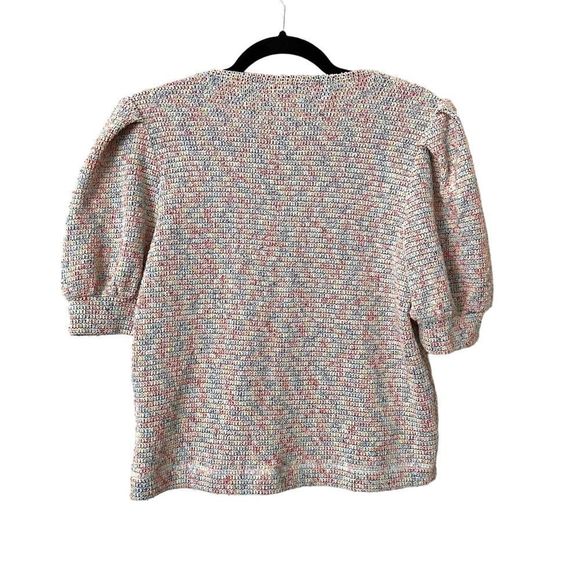 SAYLOR Puff Sleeve Short Sleeve Knit Sz M - Picture 3 of 4